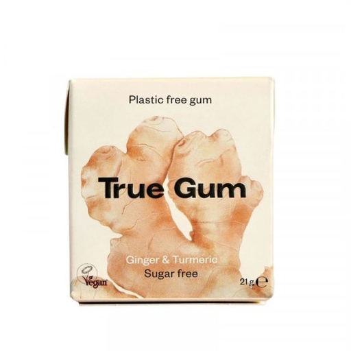 [205874] Chicle Sin Plástico Sabor Jengibre Y Cúrcuma 21Gr - True