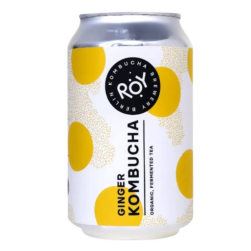 [14525] Kombucha Ecológica Jengibre Lata 33Cl - Roy Kombucha