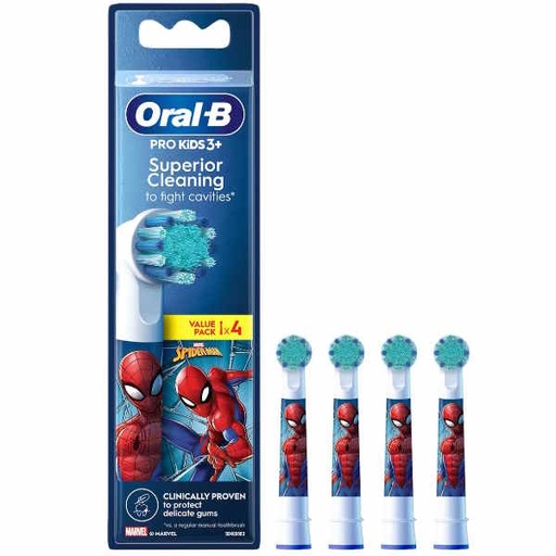 [1301321] Pro Kids3+ Recambio Spiderman 4 Cabezales - Oral-B