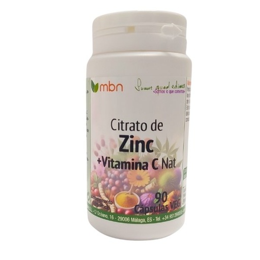 [0505414] Citrato De Zinc + Vit. C Natural 90 Caps.-Manabios