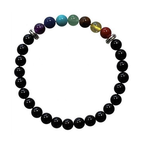 [100716] Trinidad Pulsera Onix 7 Chakras 6 Mm
