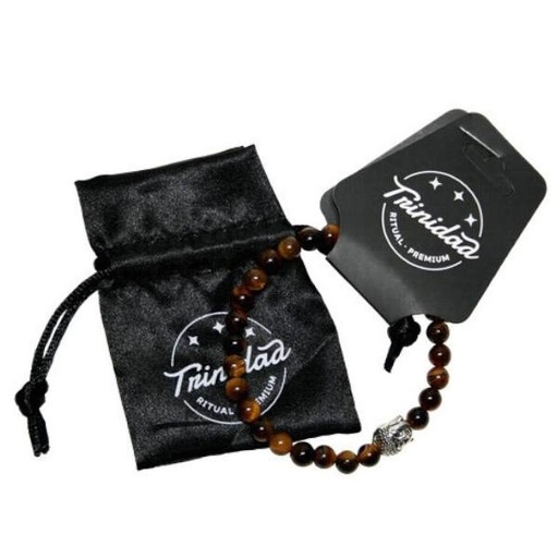 [100715] Trinidad Pulsera Ojo De Trigre Buda 6 Mm