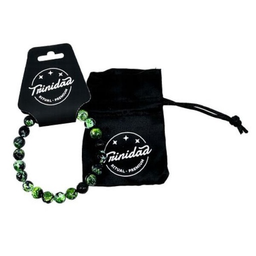 [100712] Trinidad Pulsera Agata Negra Teñida Verde 8 Mm