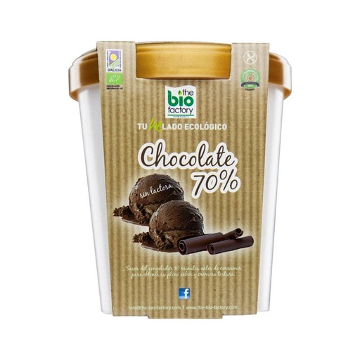 [400072] Helado Chocolate Negro 70% Vegano Bio 480 Ml - The Bio Factory