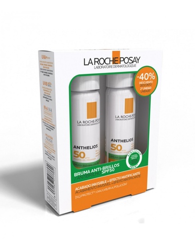 [500159] Duplo Anthelios Solar 50 Bruma Invisible 75Ml 40% 2ª Unidad - La Roche