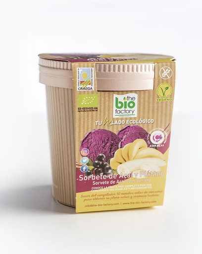 [400105] Helado Acai Y Plátano 480 Ml - The Bio Factory