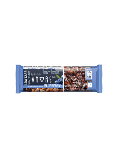 [400218] Barrita Low Carb Frutos Secos Y Arándanos 40 Gr. - Amore