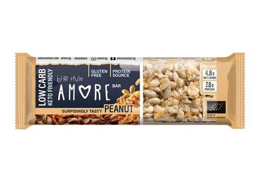 [400219] Barrita Low Carb Frutos Secos Y Cacahuetes 40 Gr. - Amore