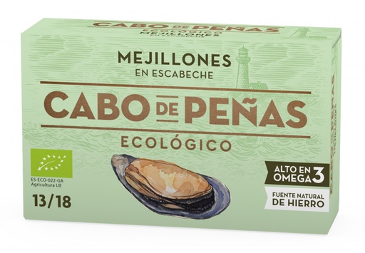 [400438] Mejillones Escabeche 13/18 Oliva V.E. Ecologico - Cabo De Peñas