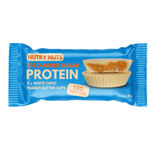 [400421] White Choc Peanut Butter Cups 2X21G - Nutry Nuts