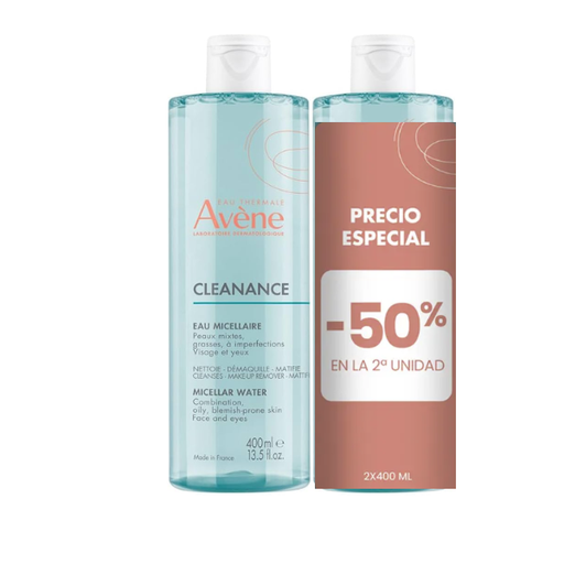 [500436] Duo Agua Micelar 2x400 Ml. Cleanance 50% Dto 2ª Ud - Avene