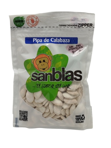 [400475] Pipa Calabaza Tostada Aguasal Bolsa Zipper 125 Gr - San Blas
