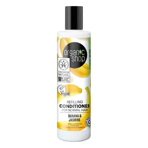 [600104] Acondicionador Rellenador Cabello Normal Plátano Y Jázmin 280 Ml. - Organic Shop