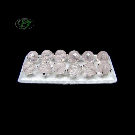 [10462] Pendientes Bola Cuarzo Rosa 