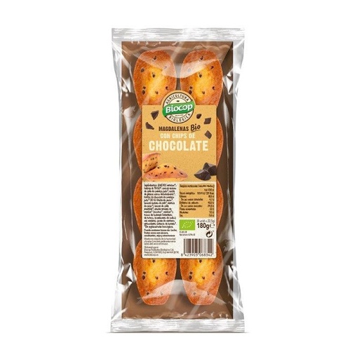 [205733] Magdalenas Con Chips Chocolate 180 G. -Biocop
