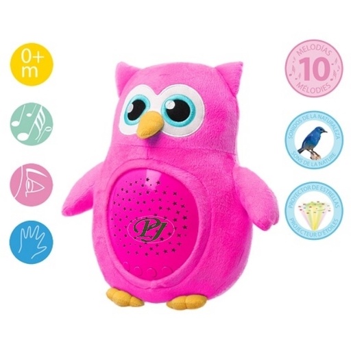 [139100] Kiokids Proyector Luz Noche Buho Rosa