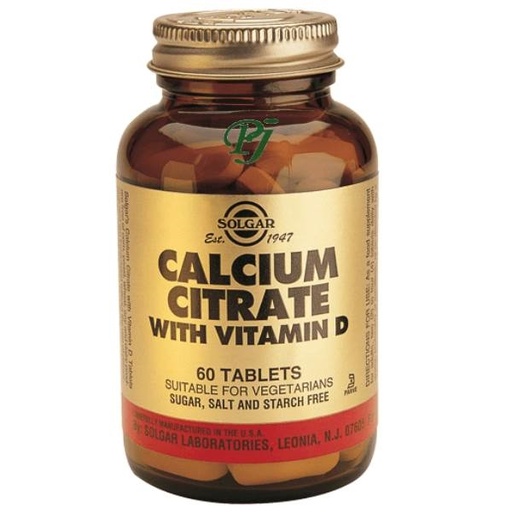 [056192] Solgar Calcio Citrato Vitamina D 60Comp.