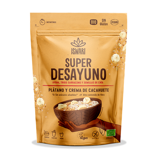 [205846] Superdesayuno Platano Y Crema Cacahuete 360 Gr. - Iswari