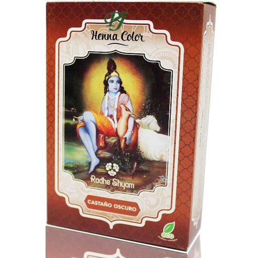 [18047] Henna Castaño Oscuro Polvo 100Gr - Radhe Shyam