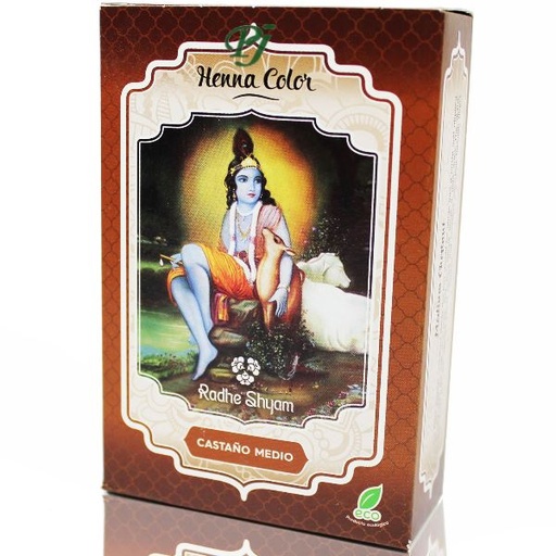 [186429] Henna Castaño Medio Polvo 100Gr - Radhe Shyam