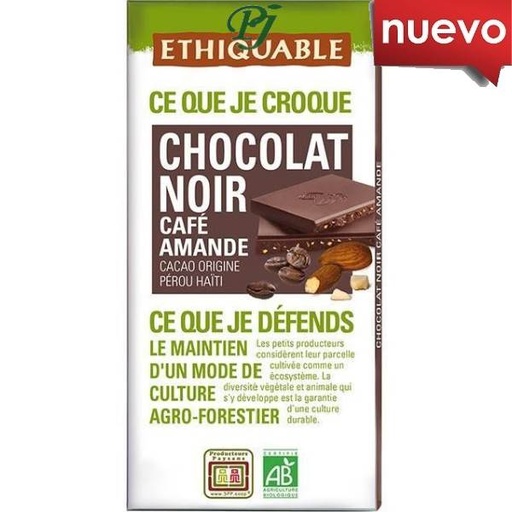 [202584] Chocolate Negro Con Cafe-Almendra 100Gr - Ethiquable