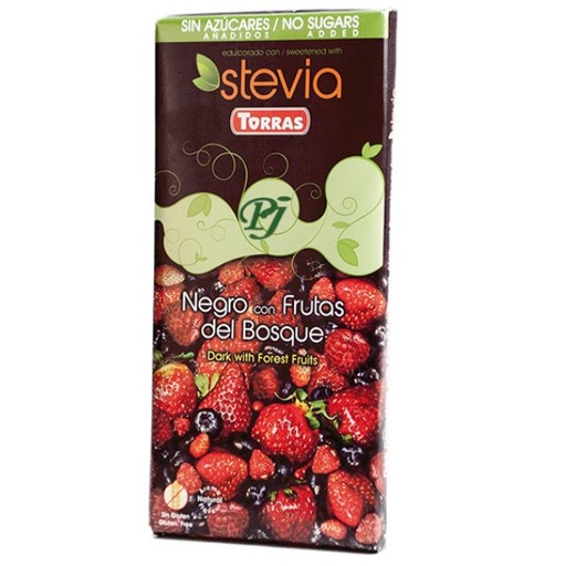 [203711] Chocolate Negro Frutos Bosque Stevia 125Gr - Torras
