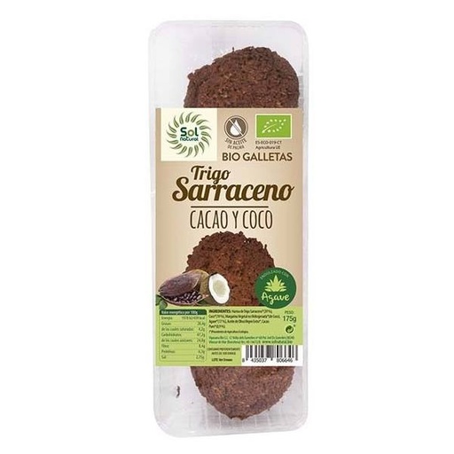 [204722] Galletas Trigo Sarraceno Cacao Y Coco 175Gr - Solnatural