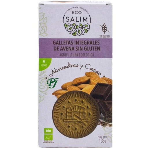 [205302] Galletas Integrales Avena Sin Gluten Almendra Y Cacao 135Gr Eco - Intsalim