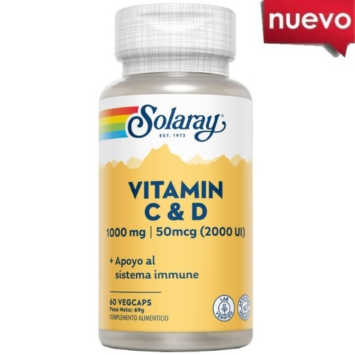 [0504661] Vitamin C & D 60 Vegcápsulas - Solaray