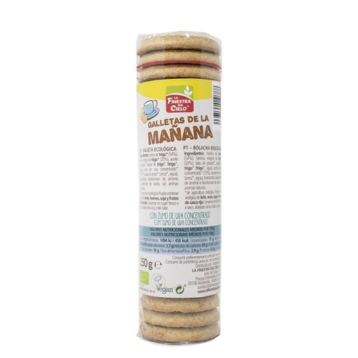 [205796] Galletas De La Mañana Tubo Bio 250 Gr La Finestra