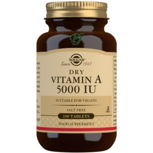 [058039] Vitamina A Seca 5000 Ui. 100 Tabletas - Solgar