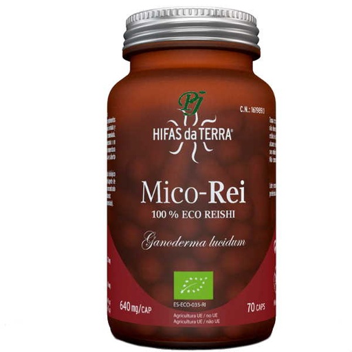 [058396] Reishi Mico Rei 70 Capsulas Eco Vidrio- Hifas Da Terra