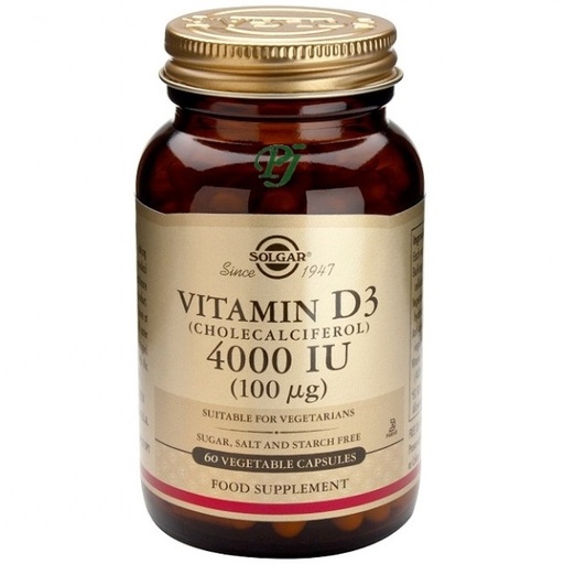 [058845] Vitamina D3 4000 Ui 100 Mcg 60 Capsulas - Solgar