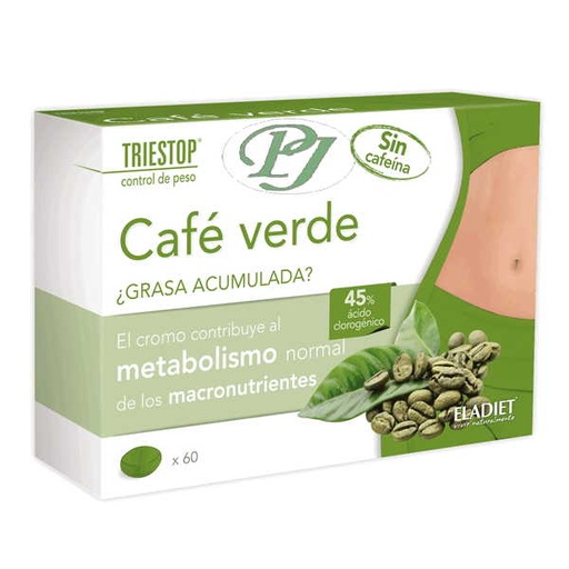 [059222] Triestop Cafe Verde Sin Cafeina 60 Capsulas - Eladiet