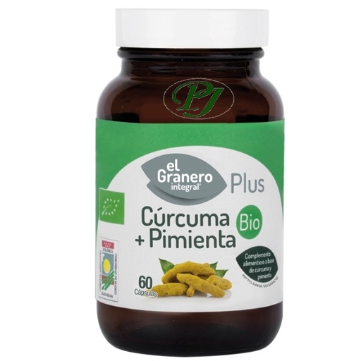 [059787] Curcuma + Pimienta Bio 60 Capsulas - El Granero