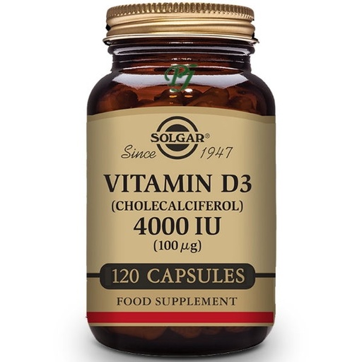 [059800] Vitamina D3 4000Ui 100Mcg 120 Capsulas - Solgar