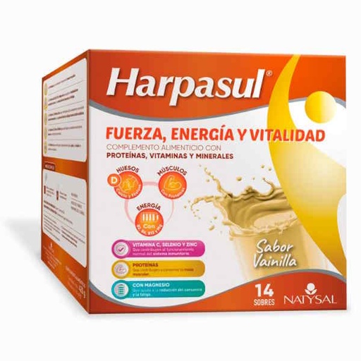 [0505313] Harpasul fuerza, energía y vitalidad 14 sobres vainilla - Natysal