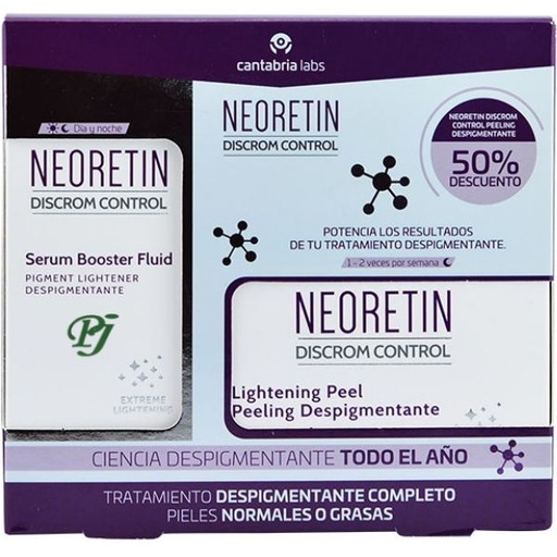 [1300220] Neoretin Discrom Serum Booster Fluid 30Ml + Discrom Control Peeling Despigmentante 6X1Ml - Cantabria Labs