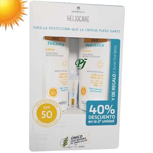 [1300701] Heliocare 50 360º Locion Pediatrics 2X200Ml 2º 40% - Cantabria Labs