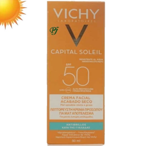 [1300736] Solar 50 Crema Facial Acabado Seco 50Ml - Vichy